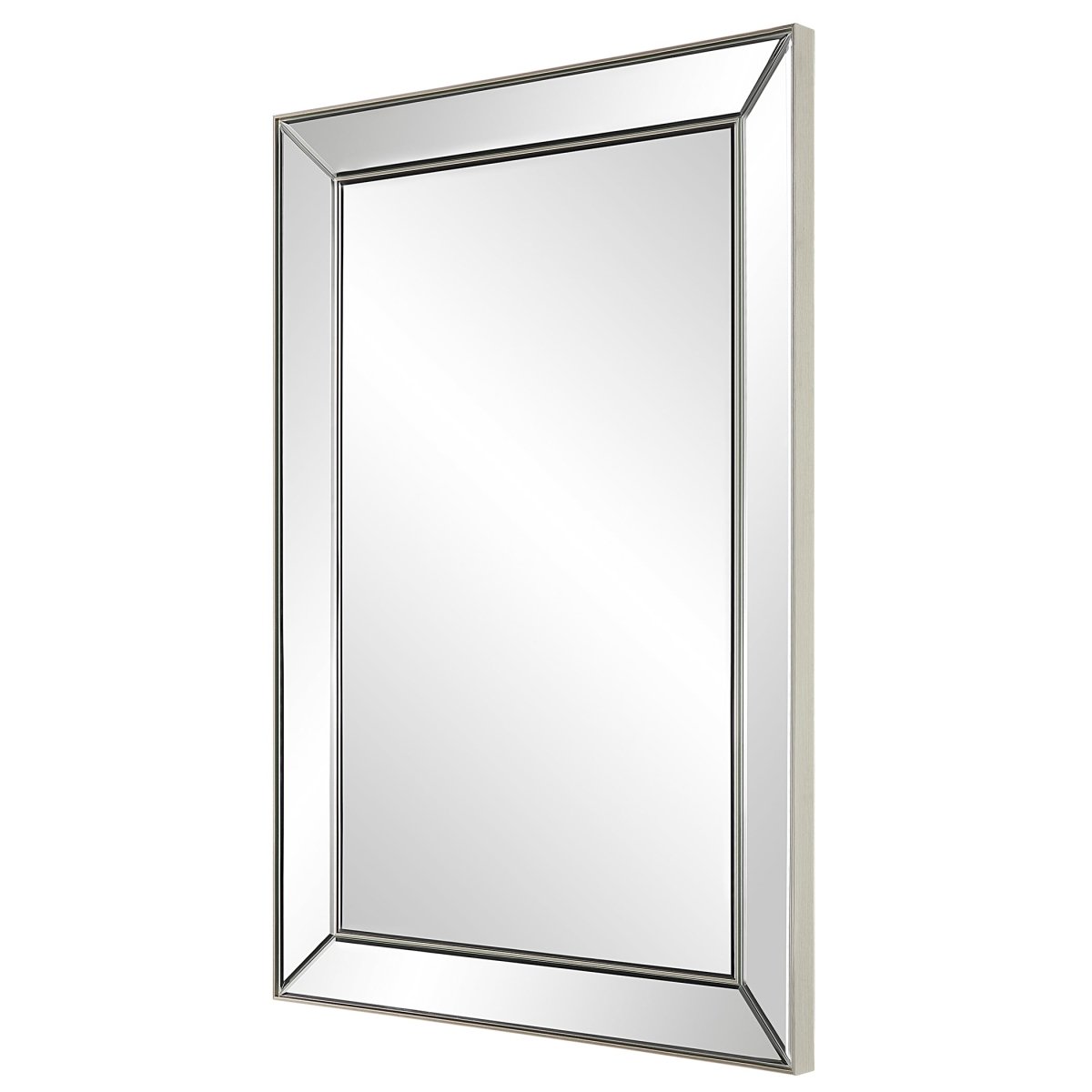 Nickel Rectangular Mirror with Thin Inner Edge - Uttermost - Rectangular Mirrors by Modest Hut