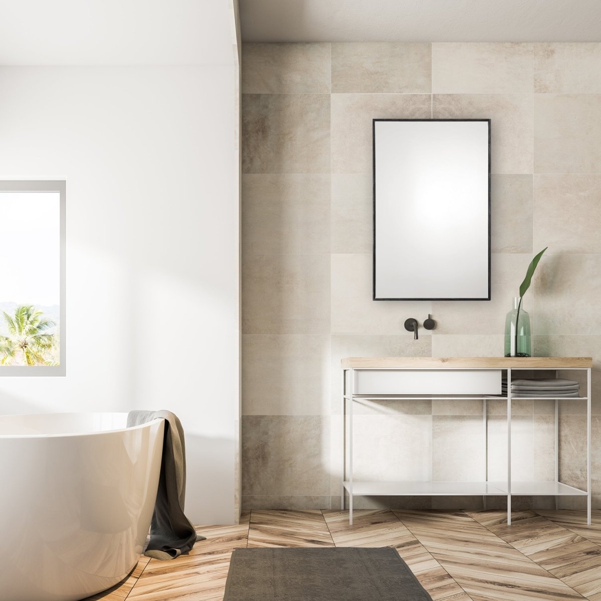 Oil Rubbed Bronze Floating Plain Mirror - Uttermost - Rectangular Mirrors by Modest Hut
