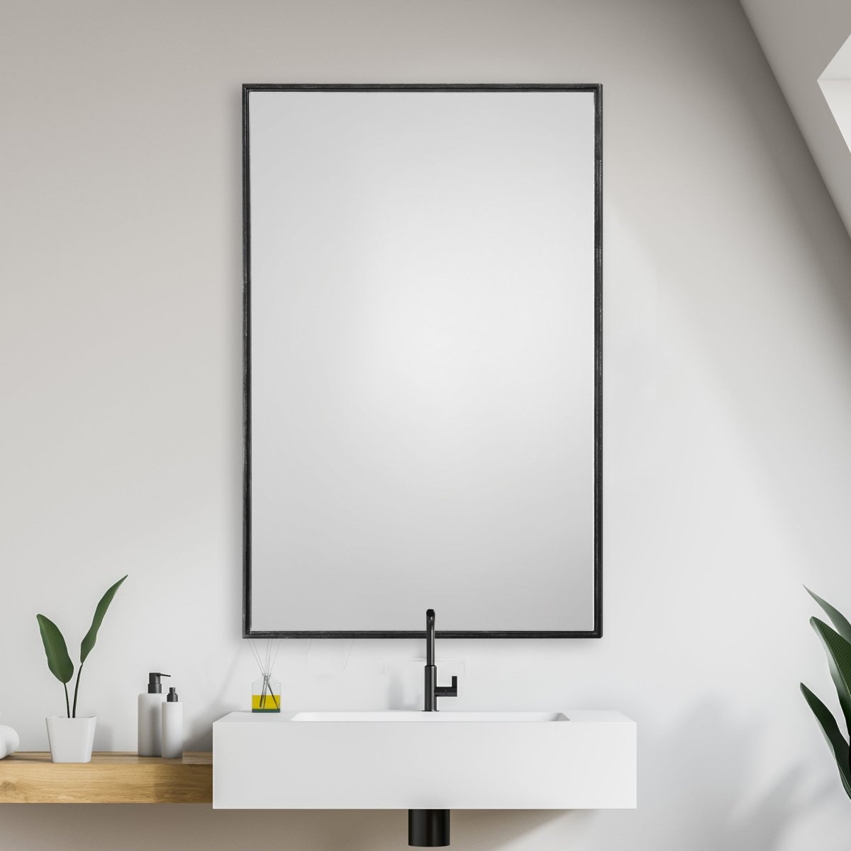 Oil Rubbed Bronze Floating Plain Mirror - Uttermost - Rectangular Mirrors by Modest Hut
