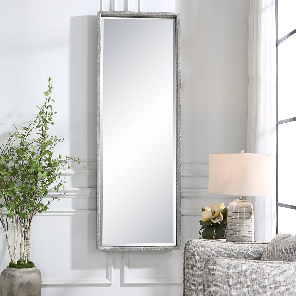 Omega Oversized Silver Mirror - Uttermost - Rectangular Mirrors by Modest Hut