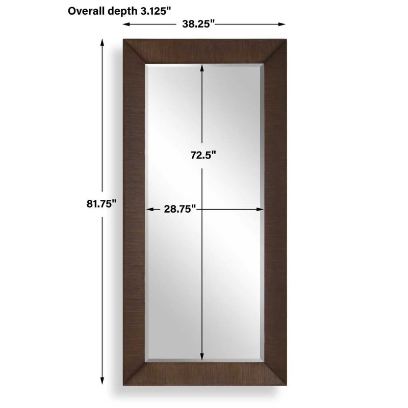 Back view of the Pearce Tall Mirror showing hanging hardware