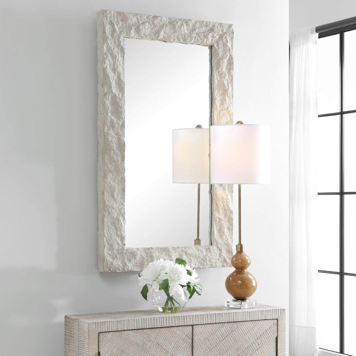 Quarry Rectangle Stone Veneer Mirror - Uttermost - Rectangular Mirrors by Modest Hut