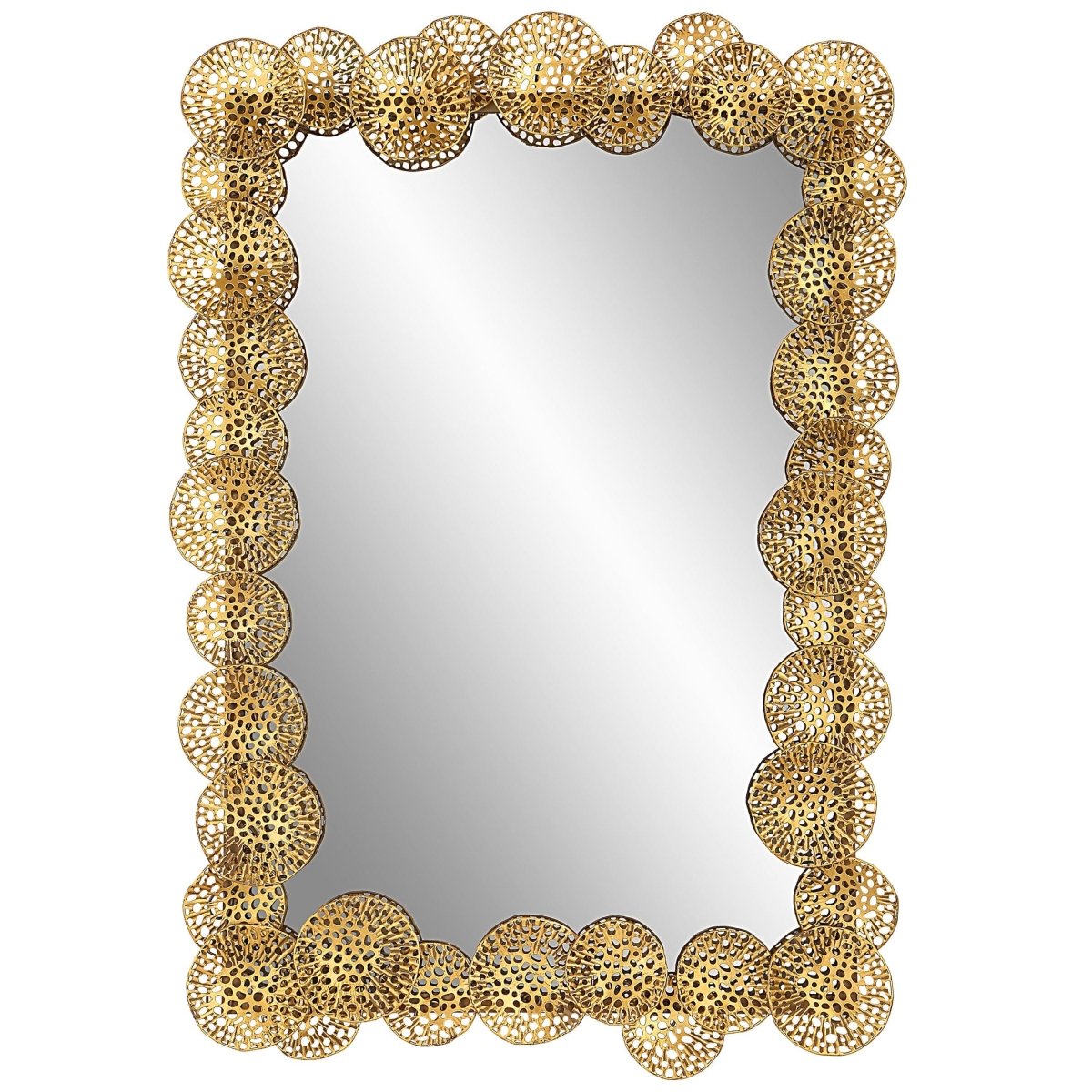 Ripley Gold Lotus Mirror - Uttermost - Rectangular Mirrors by Modest Hut