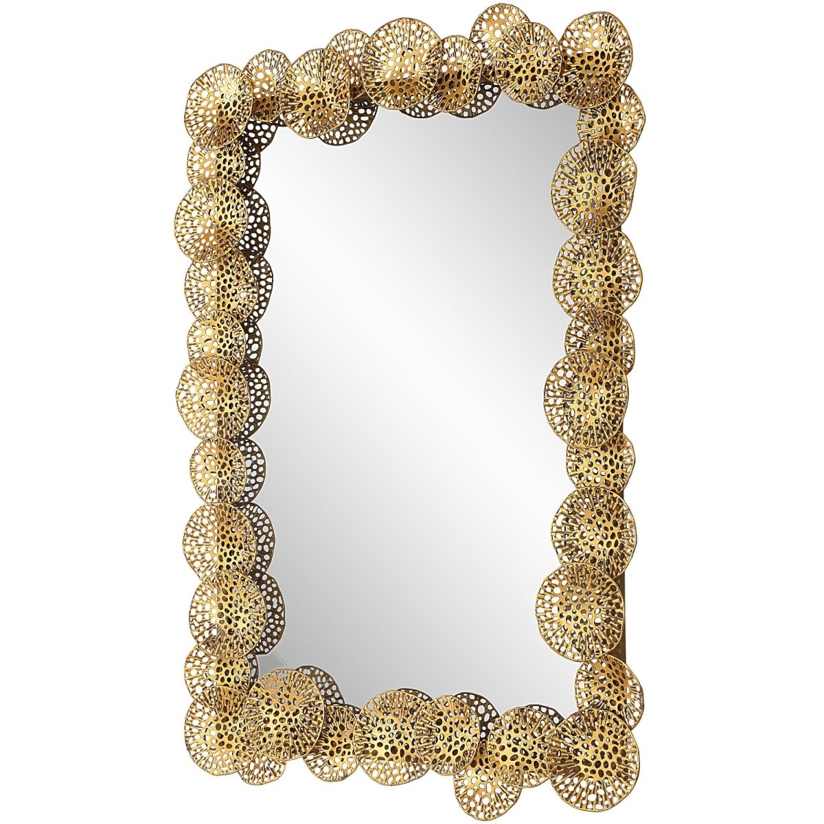 Ripley Gold Lotus Mirror - Uttermost - Rectangular Mirrors by Modest Hut