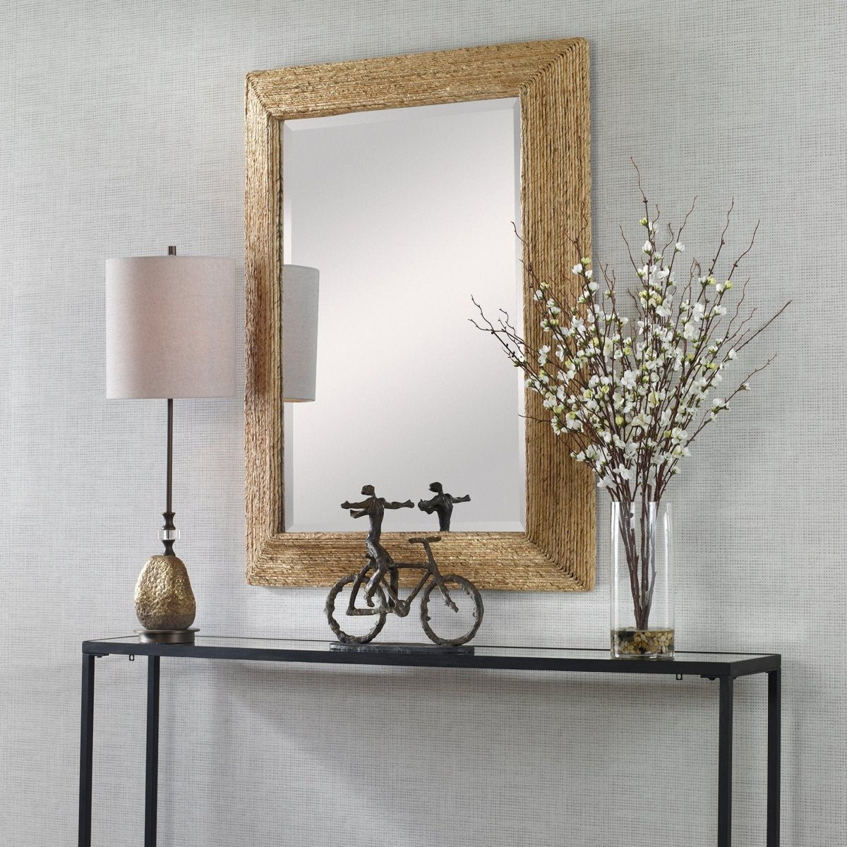 Rora Woven Coastal Mirror - Uttermost - Rectangular Mirrors by Modest Hut