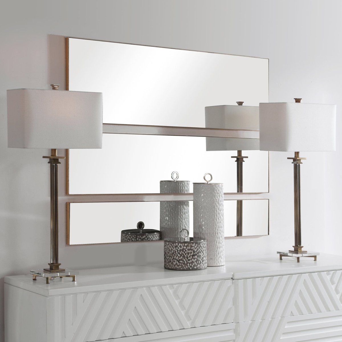 Rowling Gold Mirrors, S/3 - Uttermost - Rectangular Mirrors by Modest Hut