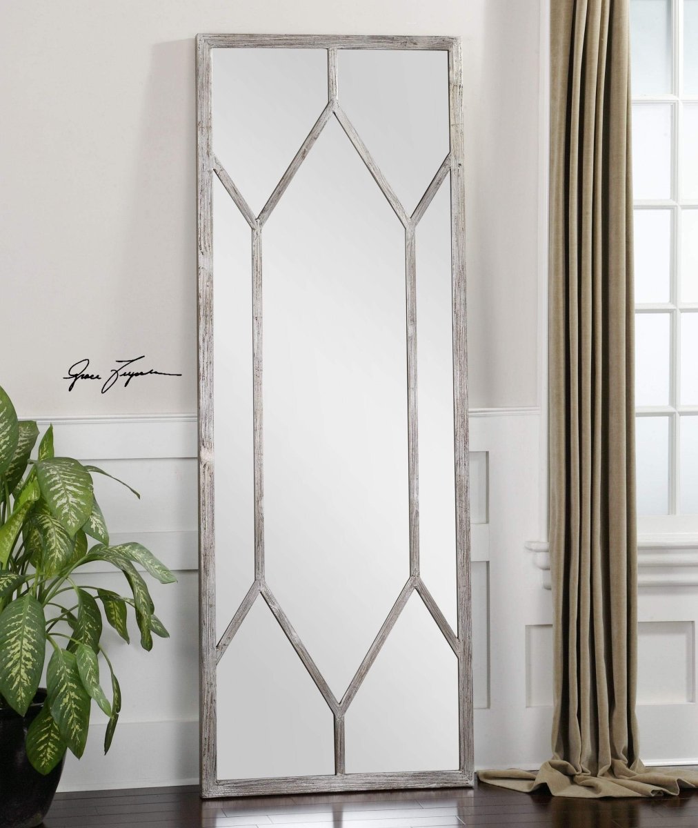 Sarcon Oversized Antiqued Silver Mirror - Uttermost - Rectangular Mirrors by Modest Hut