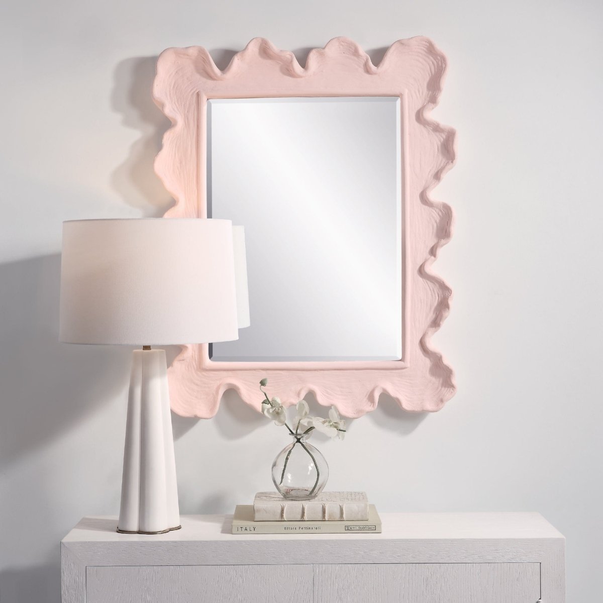 Sea Coral Pink Mirror - Uttermost - Rectangular Mirrors by Modest Hut