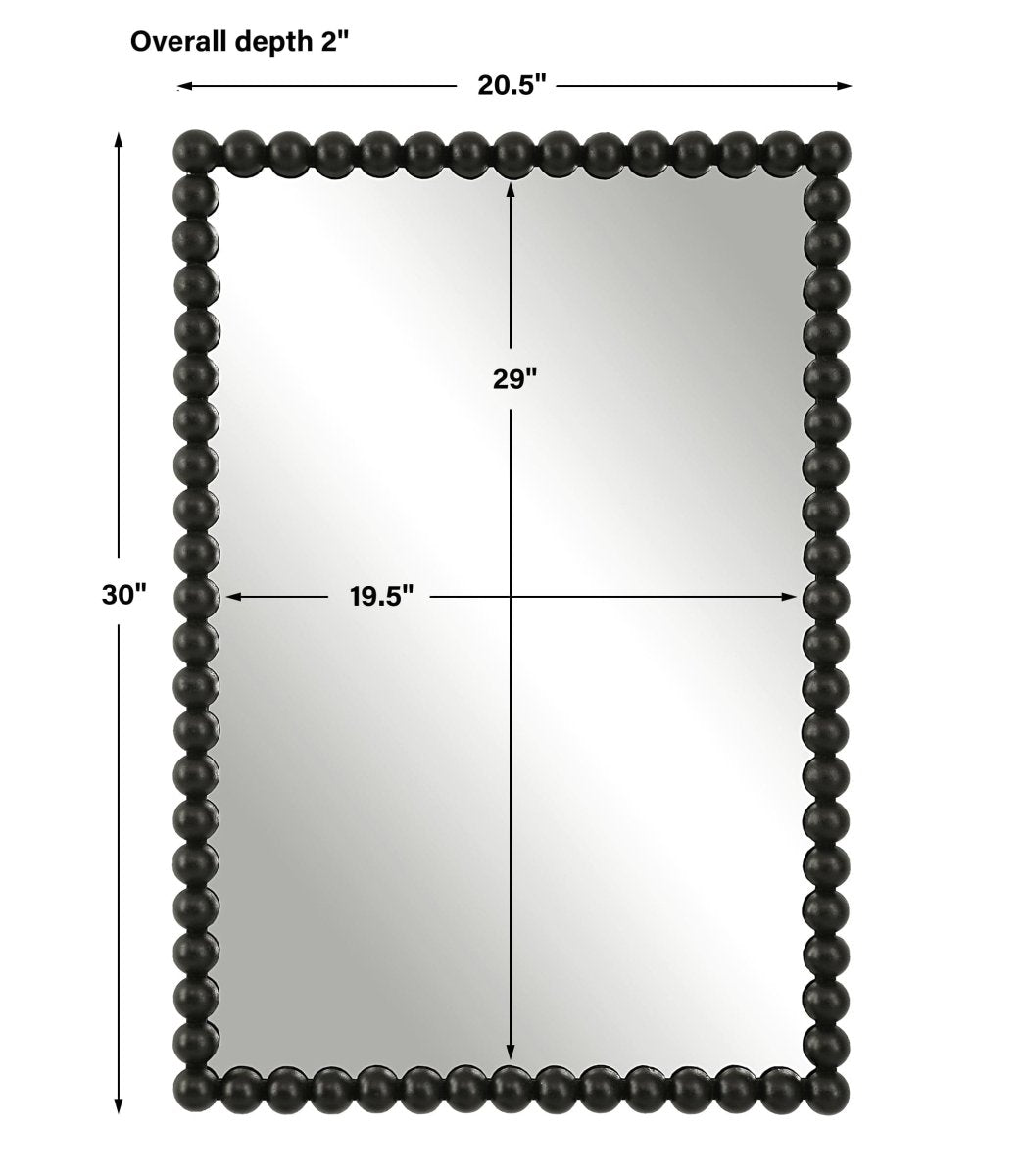 Serna Black Vanity Mirror - Uttermost - Rectangular Mirrors by Modest Hut