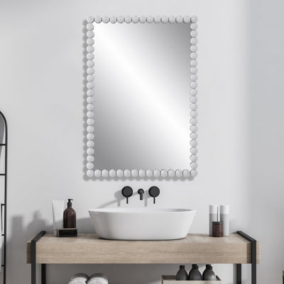 Serna White Vanity Mirror - Uttermost - Rectangular Mirrors by Modest Hut