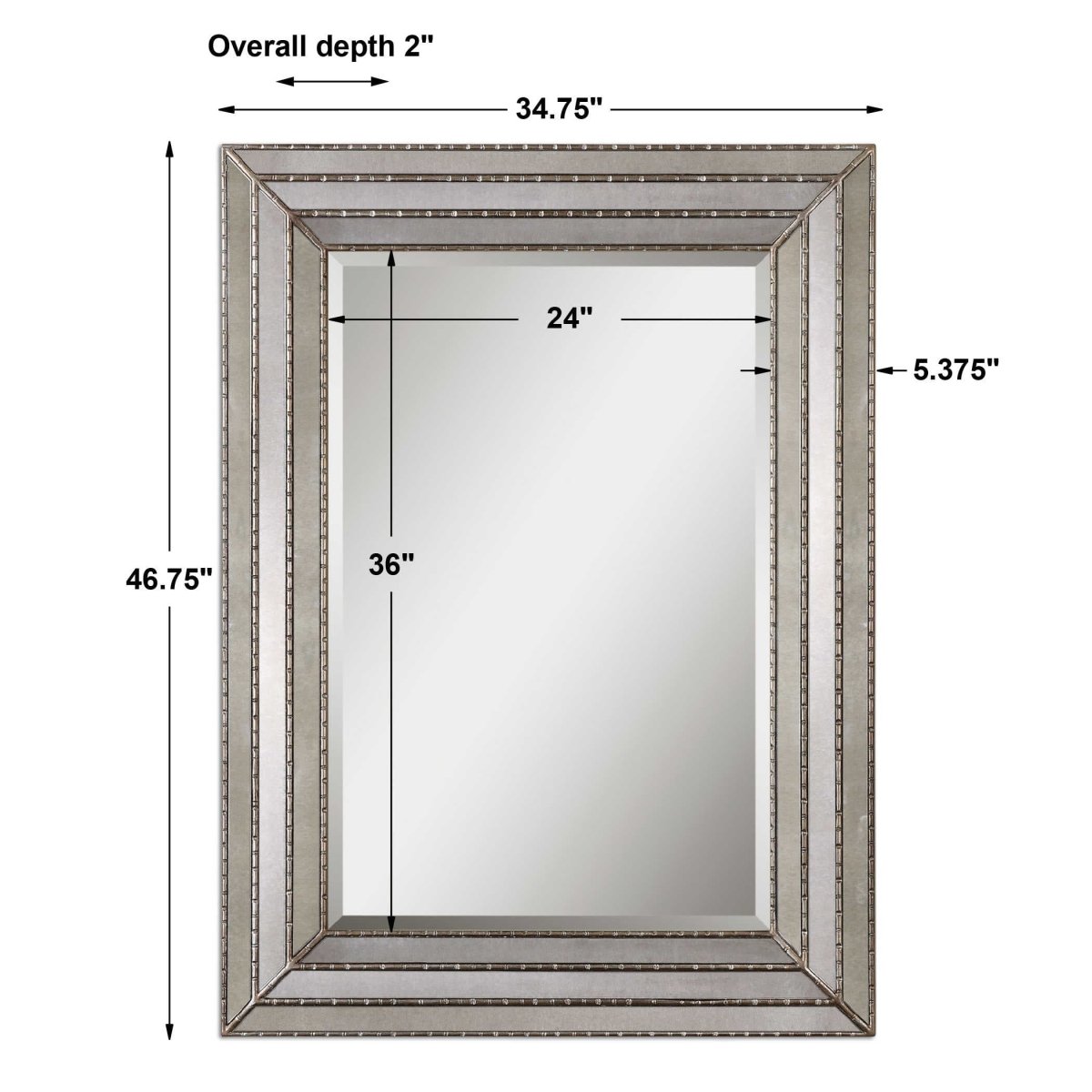 Seymour Silver Mirror - Uttermost - Rectangular Mirrors by Modest Hut