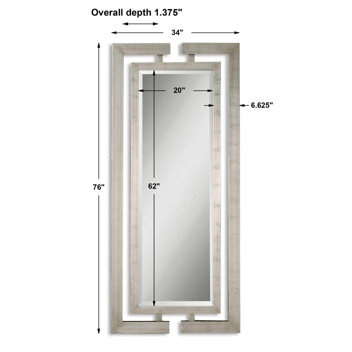 Silver Jamal Mirror - Uttermost - Rectangular Mirrors by Modest Hut