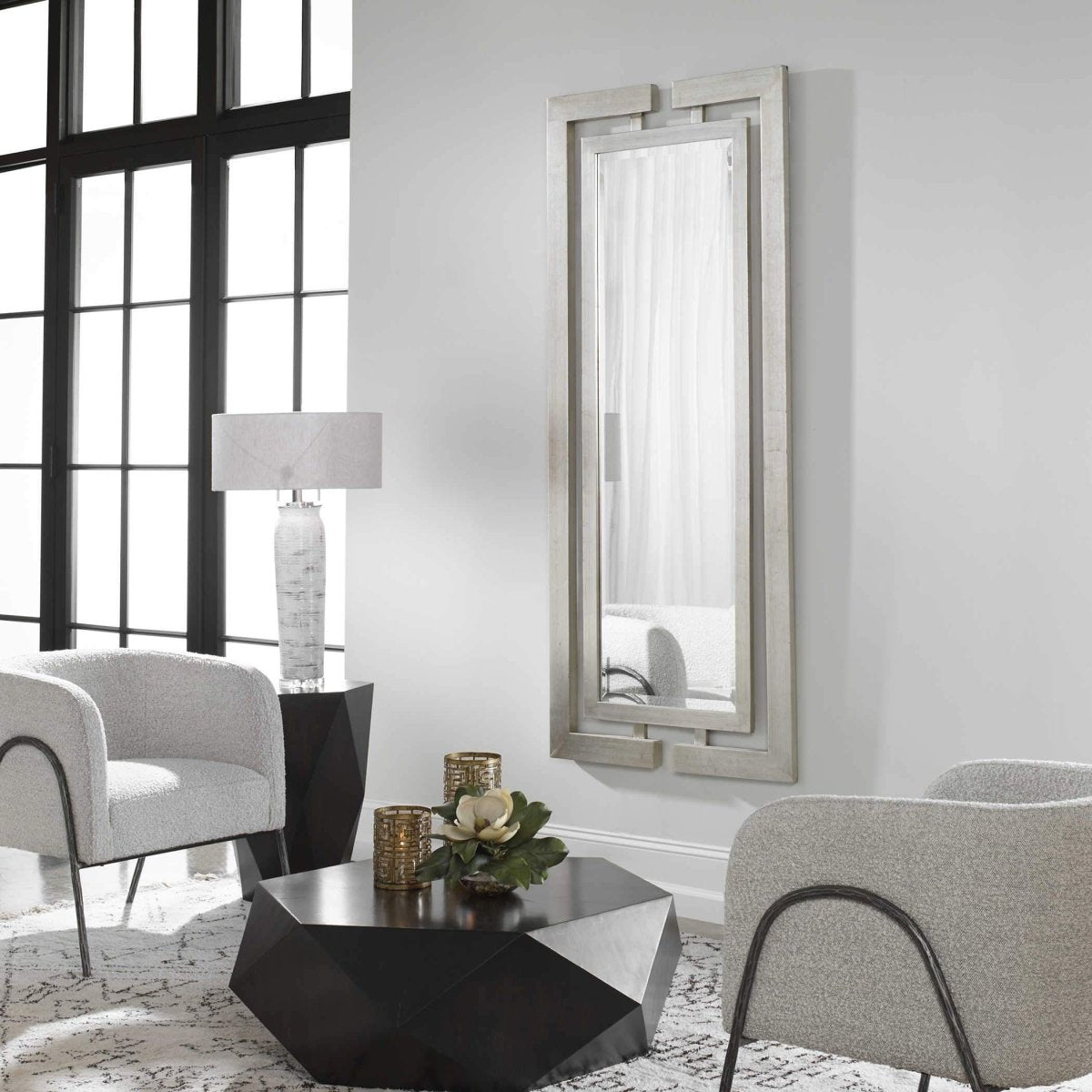 Silver Jamal Mirror - Uttermost - Rectangular Mirrors by Modest Hut