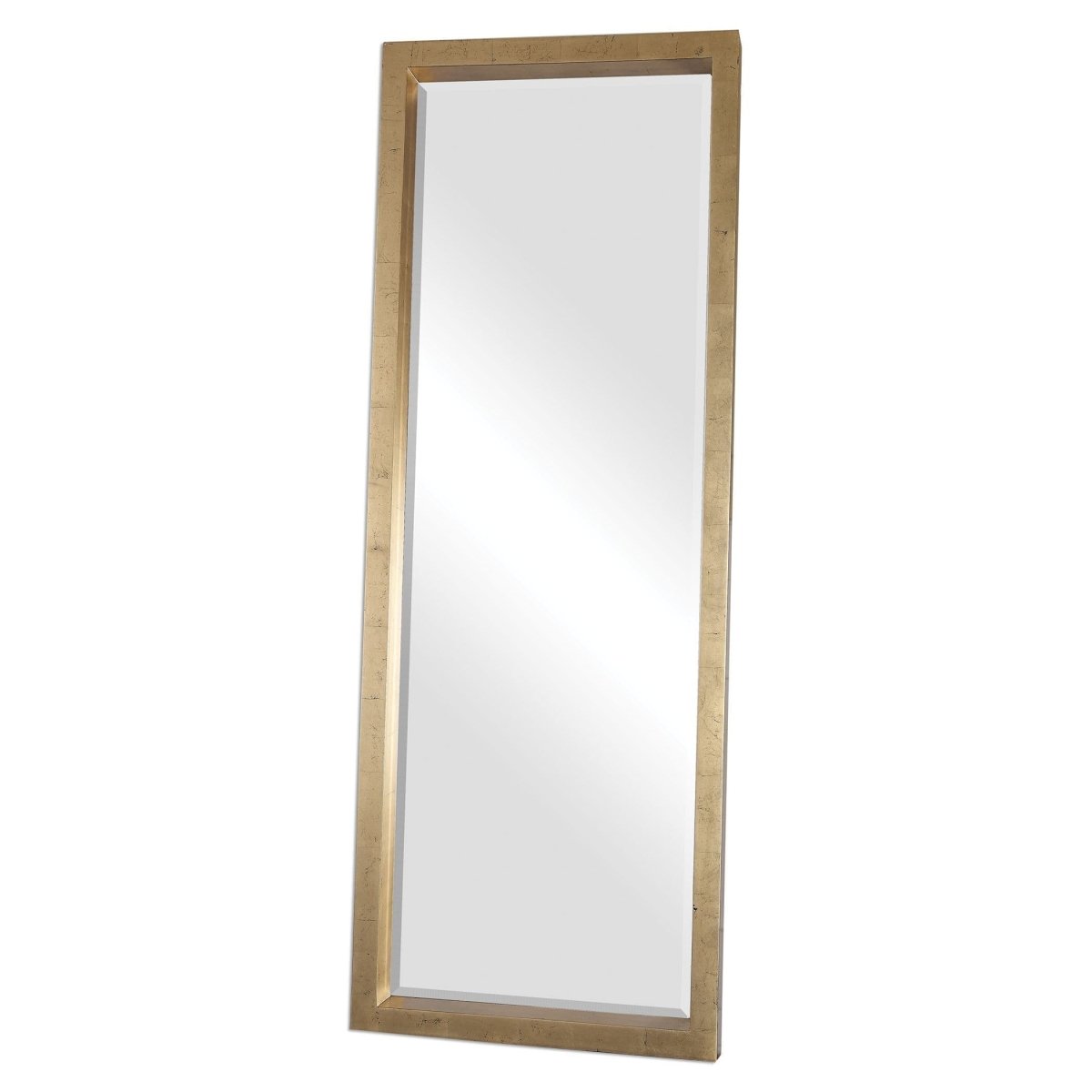 Stately Gold Edmon Floor Mirror - Uttermost - Rectangular Mirrors by Modest Hut