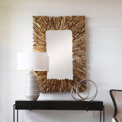 Teak Branch Rectangular Mirror - Uttermost - Rectangular Mirrors by Modest Hut
