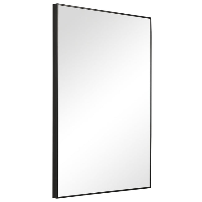 Thin Black Simple Clean Design Frame Mirror - Uttermost - Rectangular Mirrors by Modest Hut