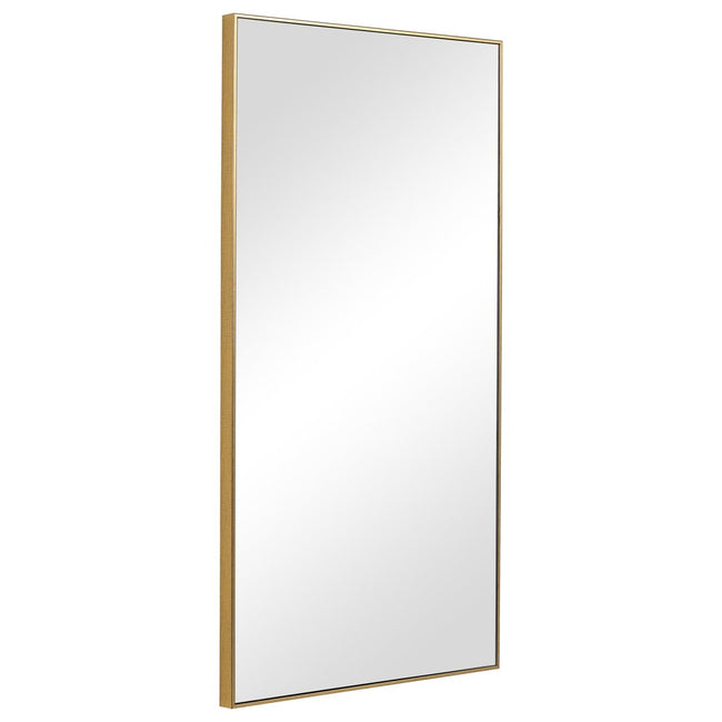 Thin Gold Contemporary Design Frame Mirror - Uttermost - Rectangular Mirrors by Modest Hut