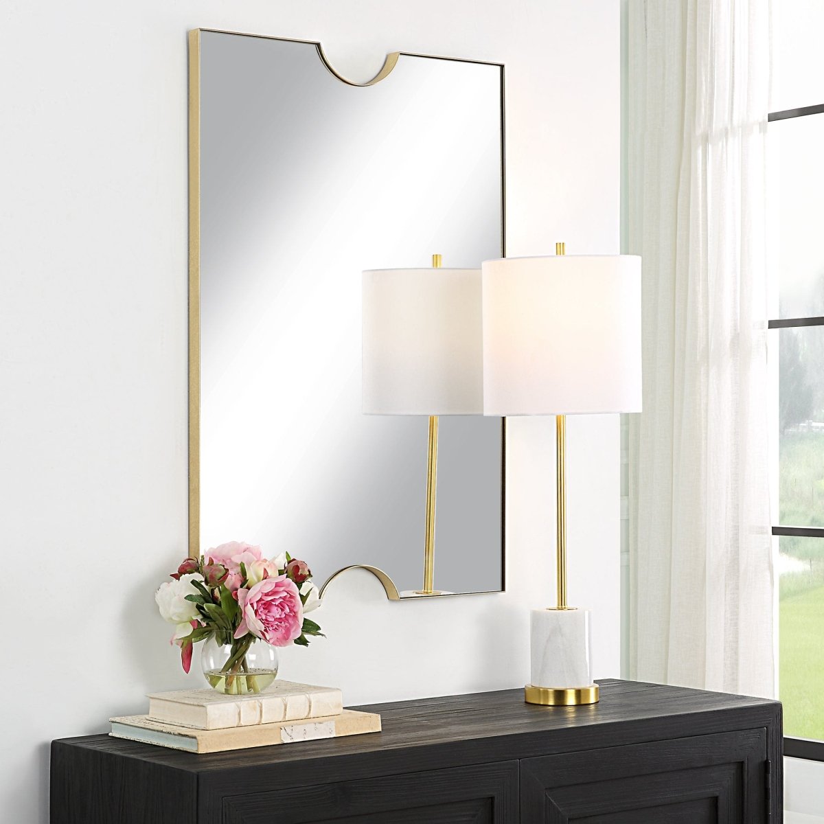 Ticket Gold Vanity Mirror - Uttermost - Rectangular Mirrors by Modest Hut