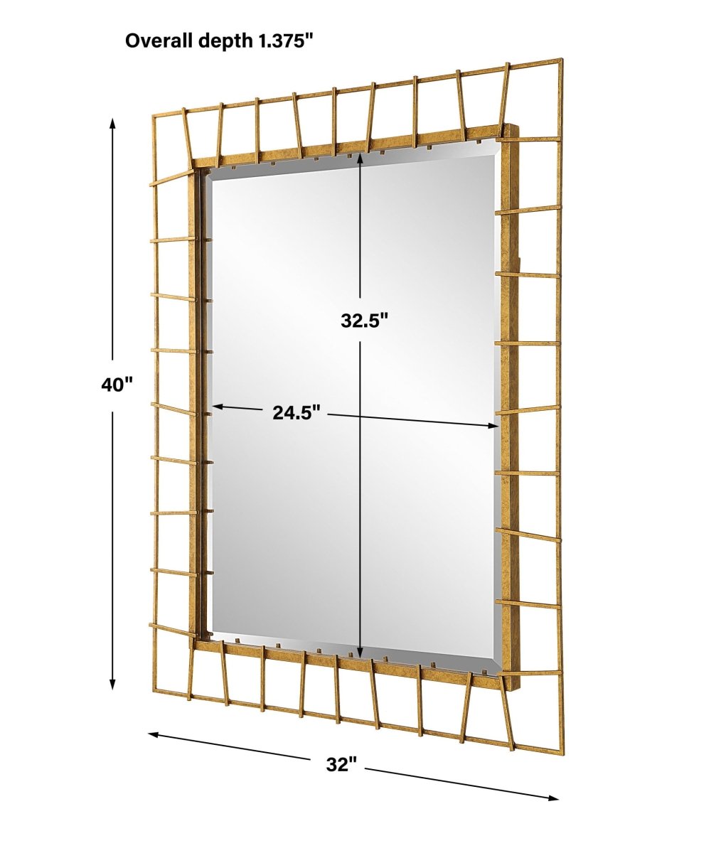 Townsend Antiqued Gold Mirror - Uttermost - Rectangular Mirrors by Modest Hut