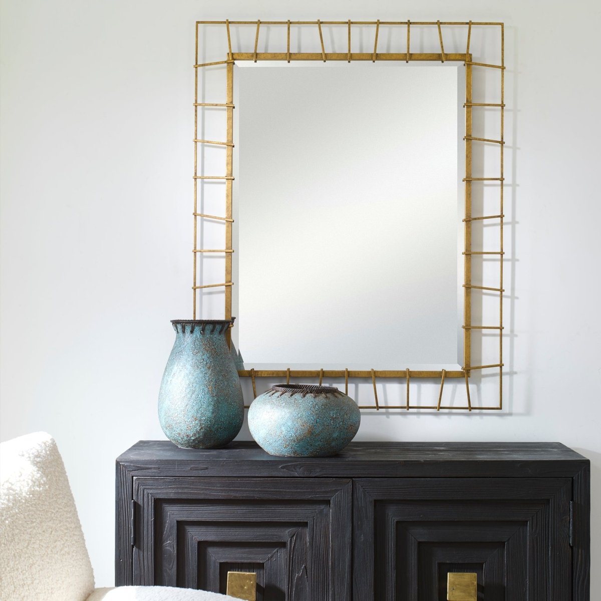 Townsend Antiqued Gold Mirror - Uttermost - Rectangular Mirrors by Modest Hut