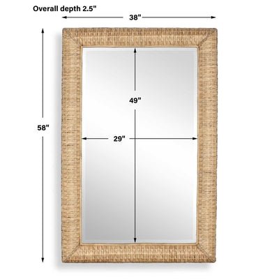 Twisted Seagrass Large Mirror - Uttermost - Rectangular Mirrors by Modest Hut
