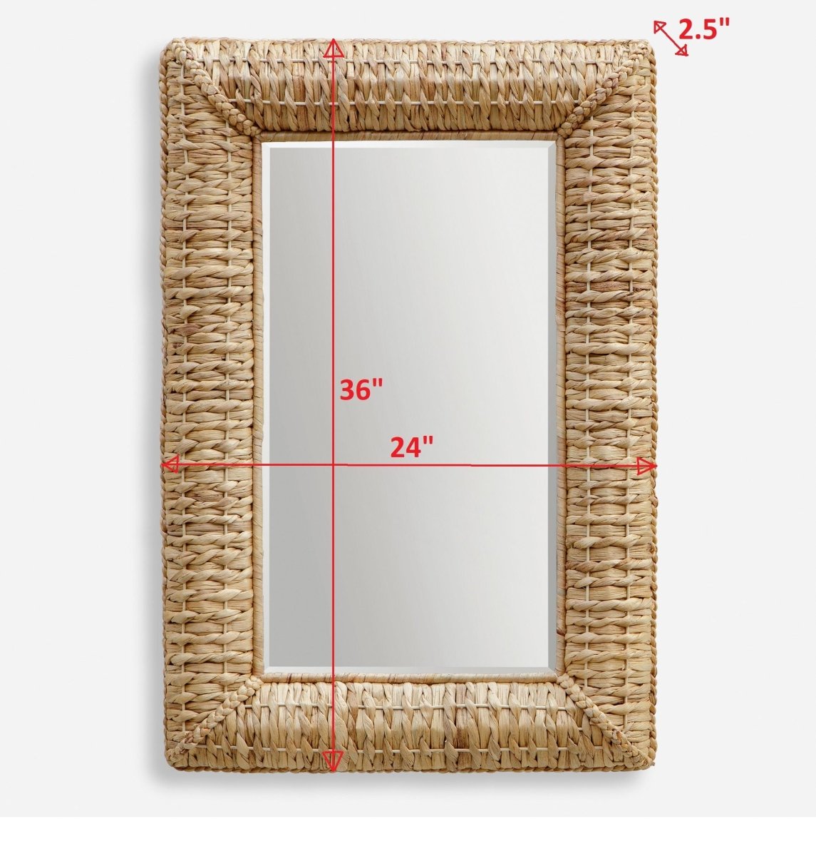 Twisted Seagrass Rectangle Mirror - Uttermost - Rectangular Mirrors by Modest Hut