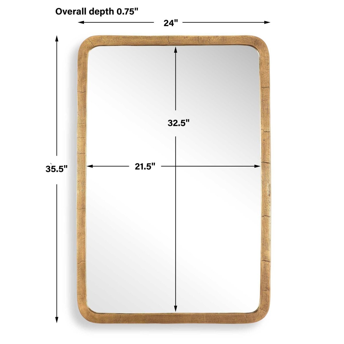 Vestry Antique Brass Mirror - Uttermost - Rectangular Mirrors by Modest Hut