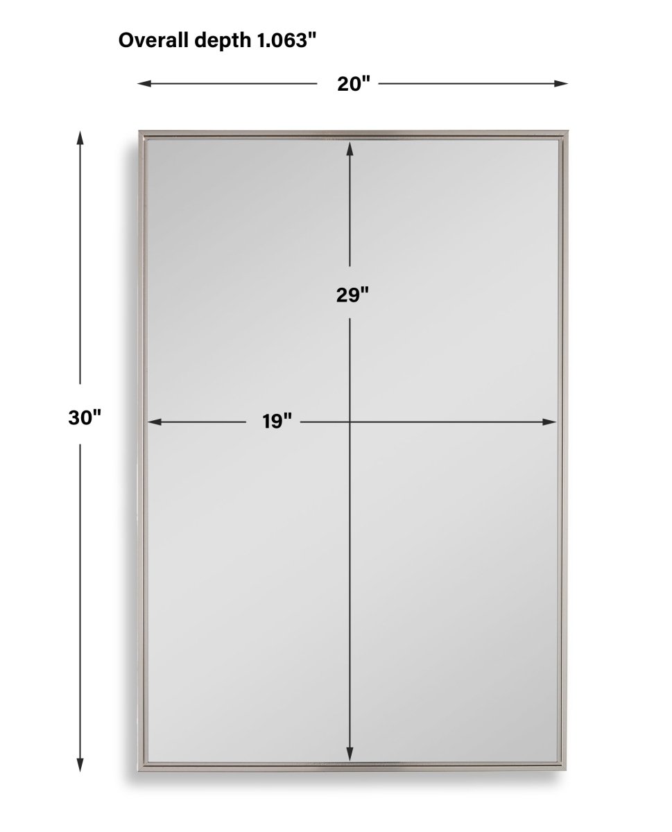 Warm Silver Floating Design Vanity Mirror - Uttermost - Rectangular Mirrors by Modest Hut