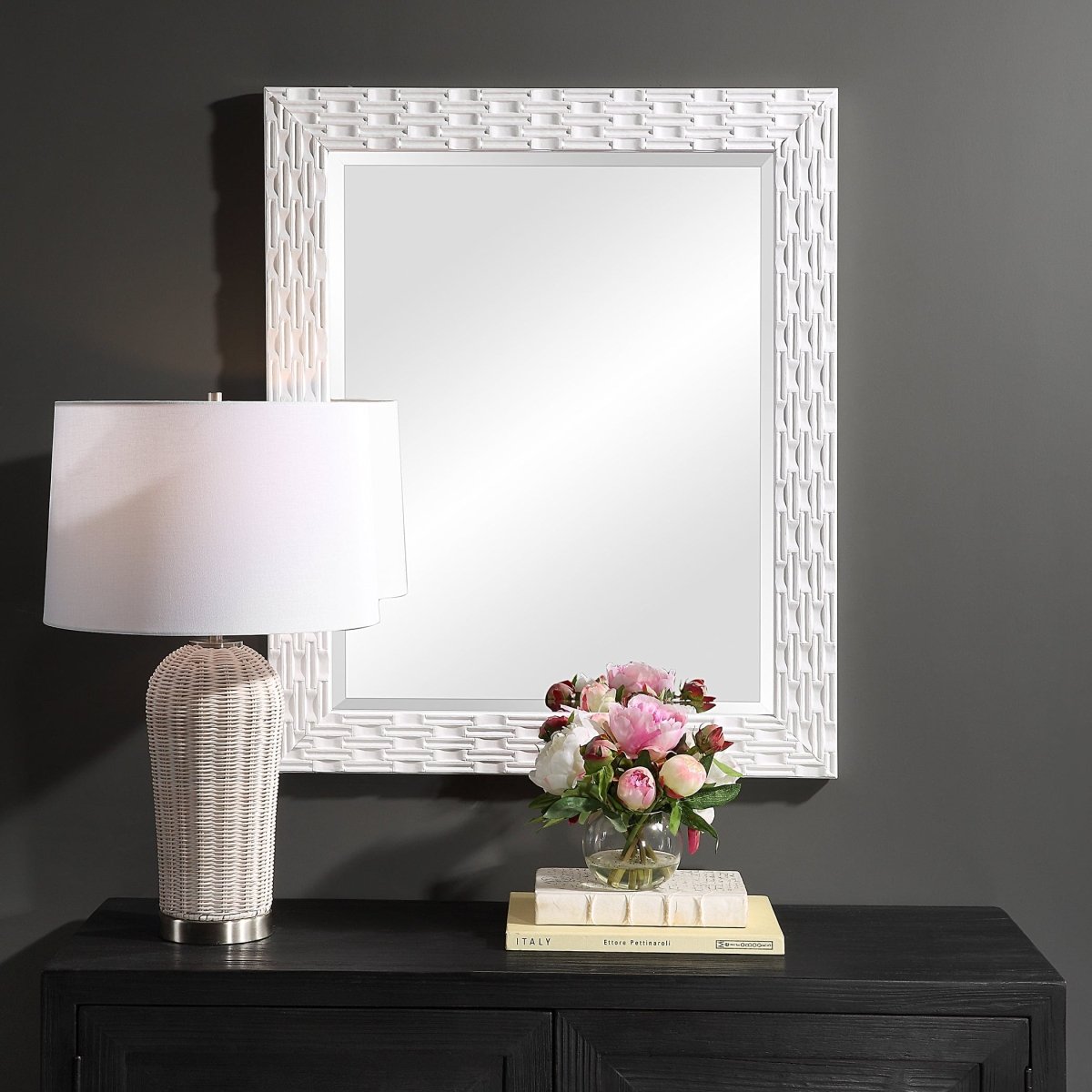 White Finish Rectangular Mirror - Uttermost - Rectangular Mirrors by Modest Hut
