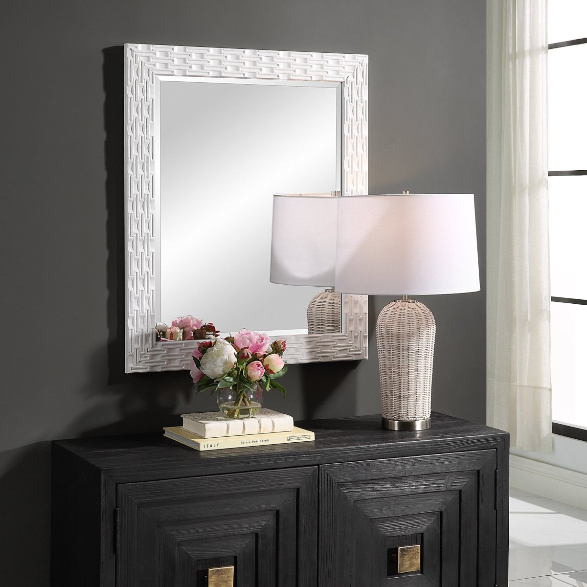 White Finish Rectangular Mirror - Uttermost - Rectangular Mirrors by Modest Hut