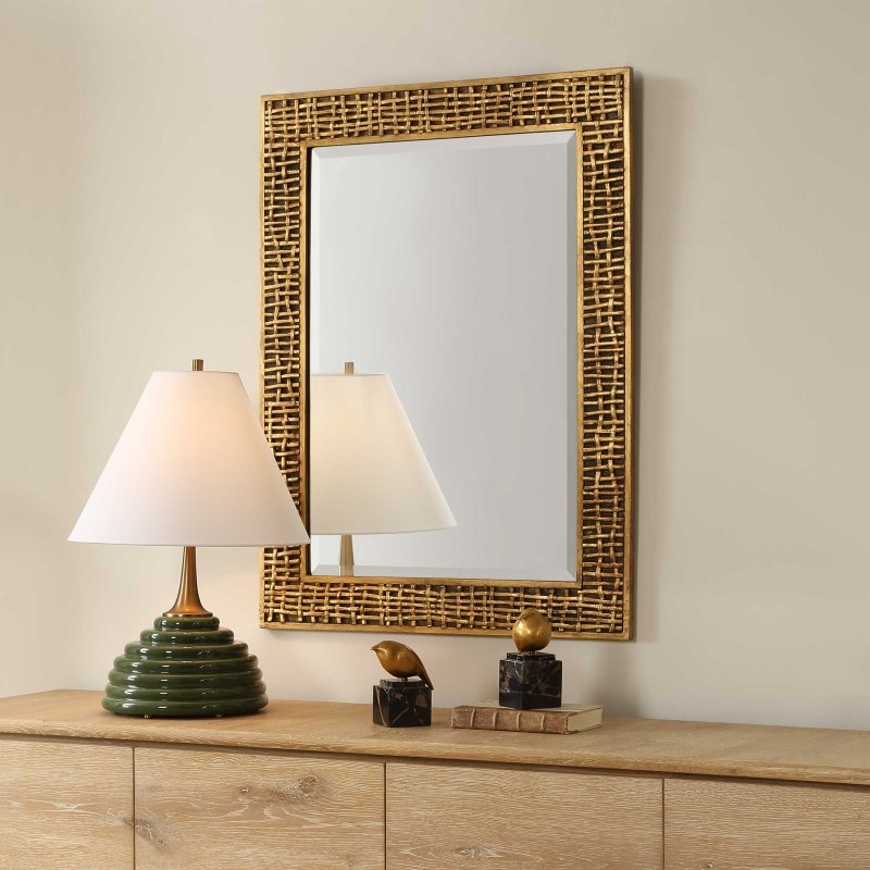 Woven In Time Gold Mirror by Uttermost alternate view 1