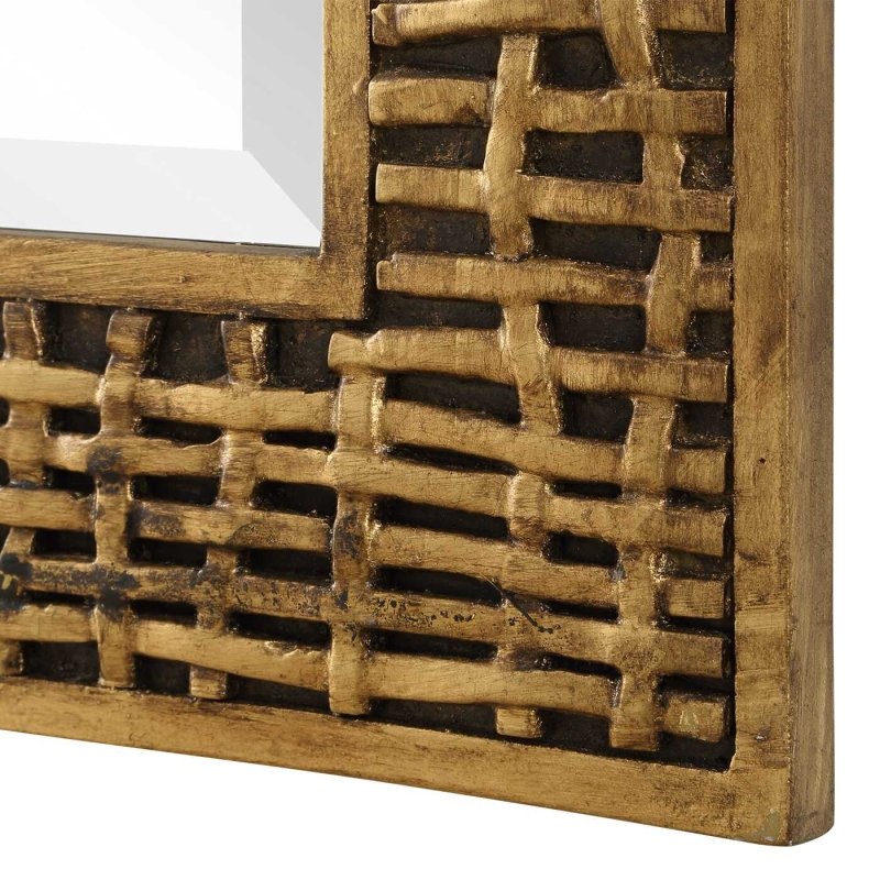Woven In Time Gold Mirror by Uttermost alternate view 3