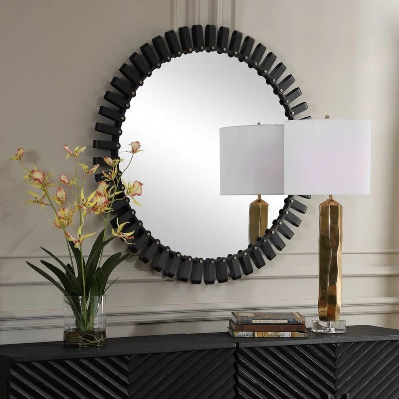 Jael Black Round Mirror - Modest Hut - Round Mirrors by Modest Hut