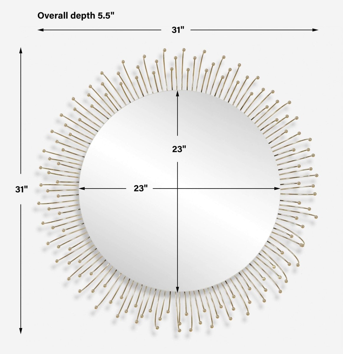 Aga Round Gold Mirror - Uttermost - Round Mirrors by Modest Hut