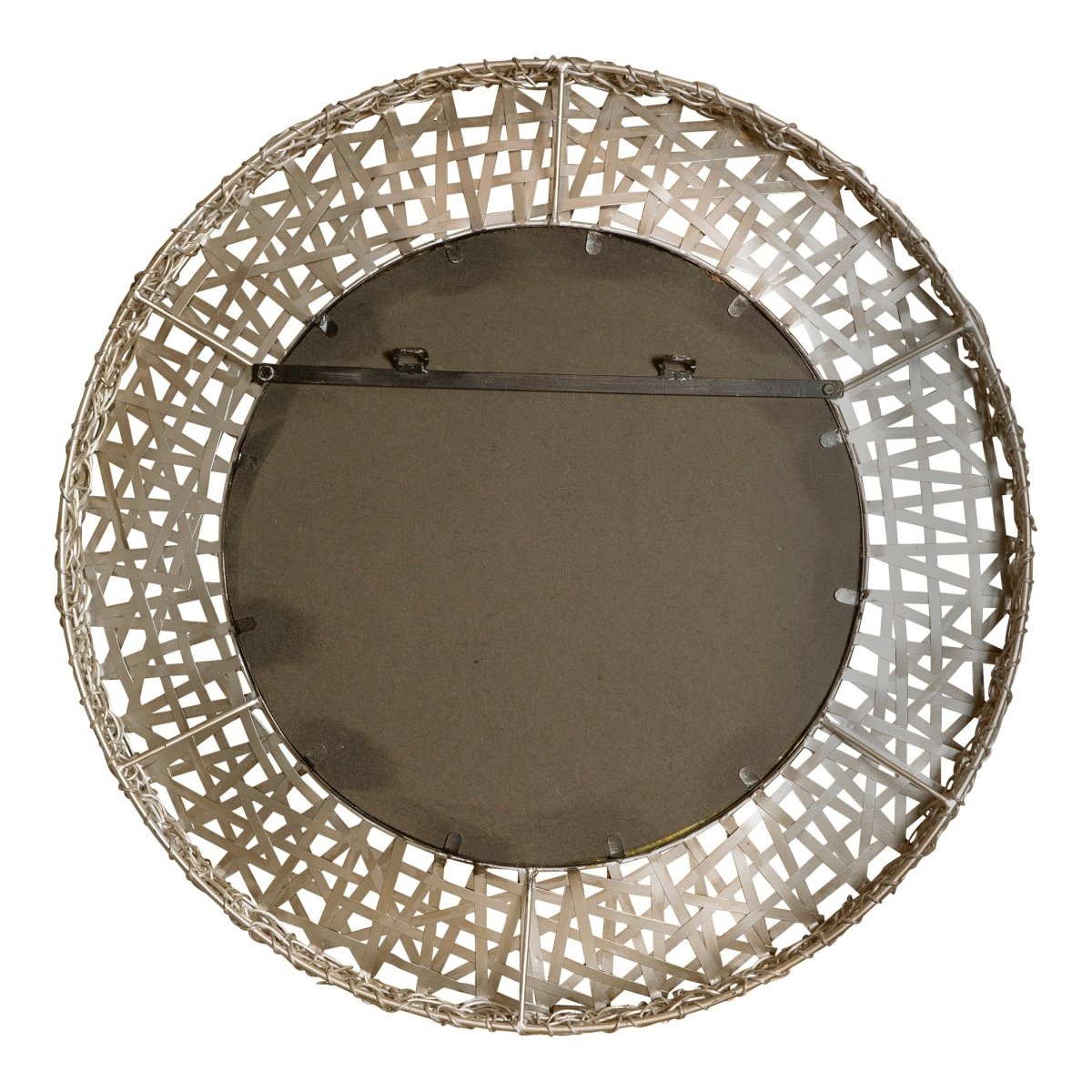 Alita Champagne Woven Metal Mirror - Uttermost - Round Mirrors by Modest Hut