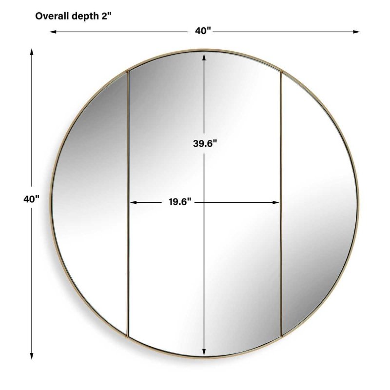 Back view of the Amram Round Mirror showing hanging hardware
