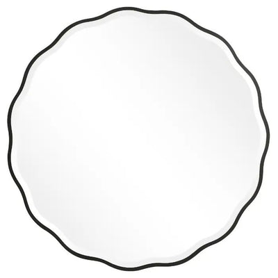 Aneta Black Round Mirror - Uttermost - Round Mirrors by Modest Hut