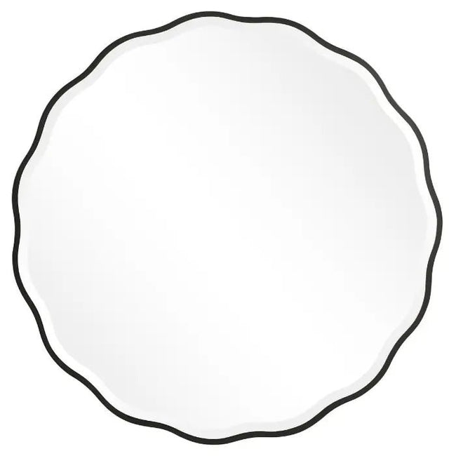 Aneta Black Round Mirror - Uttermost - Round Mirrors by Modest Hut