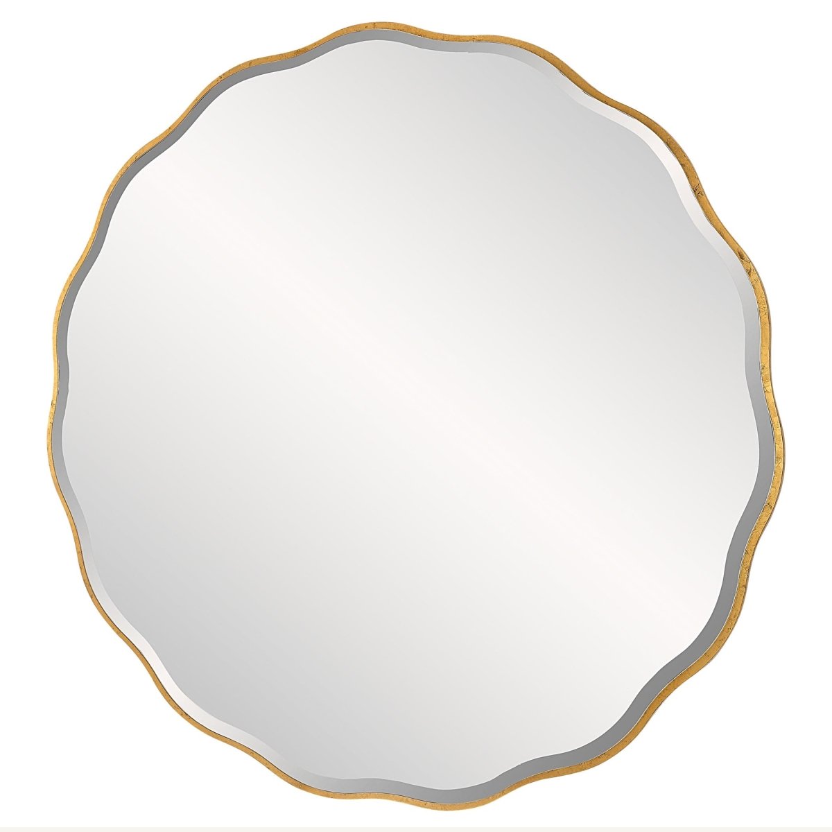 Aneta Large Gold Round Mirror - Uttermost - Round Mirrors by Modest Hut