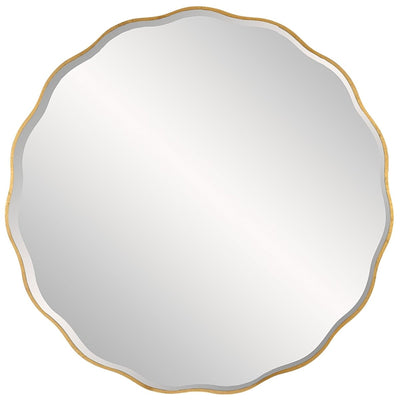 Aneta Large Gold Round Mirror - Uttermost - Round Mirrors by Modest Hut