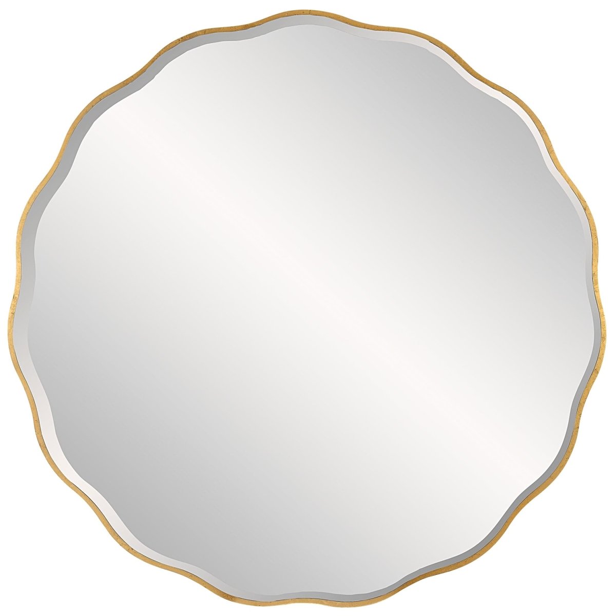 Aneta Large Gold Round Mirror - Uttermost - Round Mirrors by Modest Hut