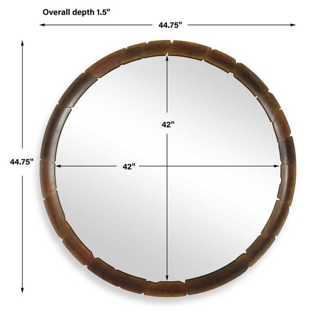 Auger Amber Glass Round Mirror - Uttermost - Round Mirrors by Modest Hut