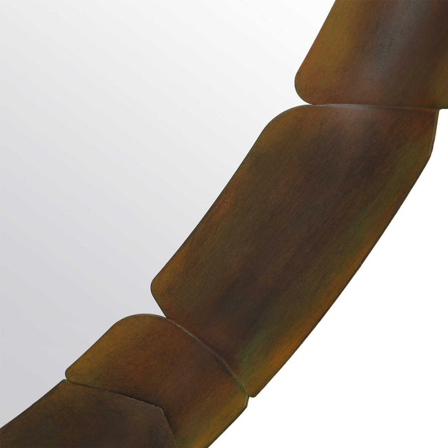 Auger Amber Glass Round Mirror - Uttermost - Round Mirrors by Modest Hut