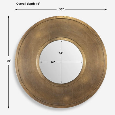 Axel Round Brass Mirror - Uttermost - Round Mirrors by Modest Hut
