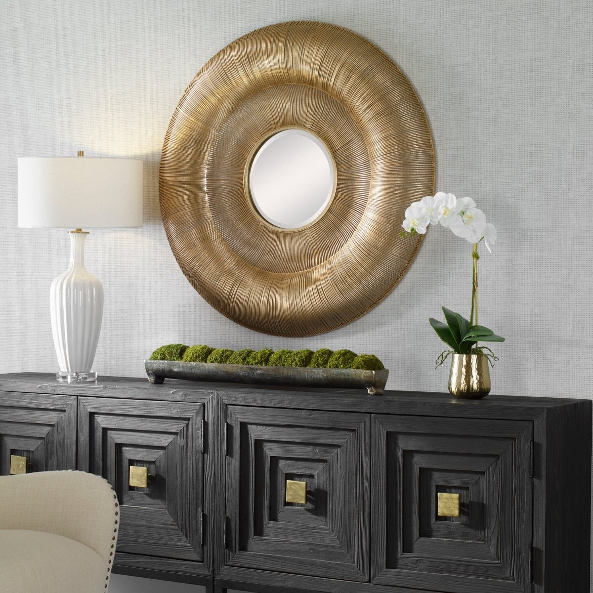 Bauble Round Gold Mirror - Uttermost - Round Mirrors by Modest Hut