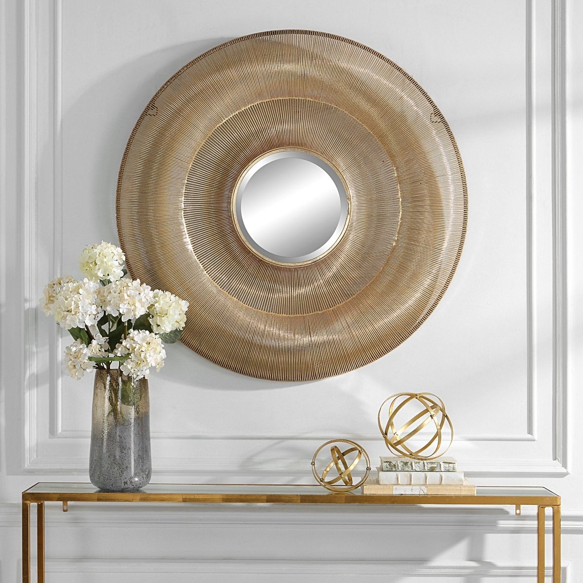 Bauble Round Gold Mirror - Uttermost - Round Mirrors by Modest Hut