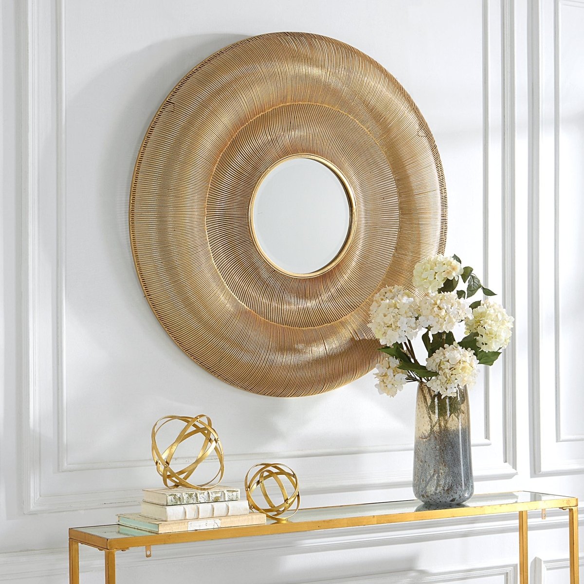 Bauble Round Gold Mirror - Uttermost - Round Mirrors by Modest Hut