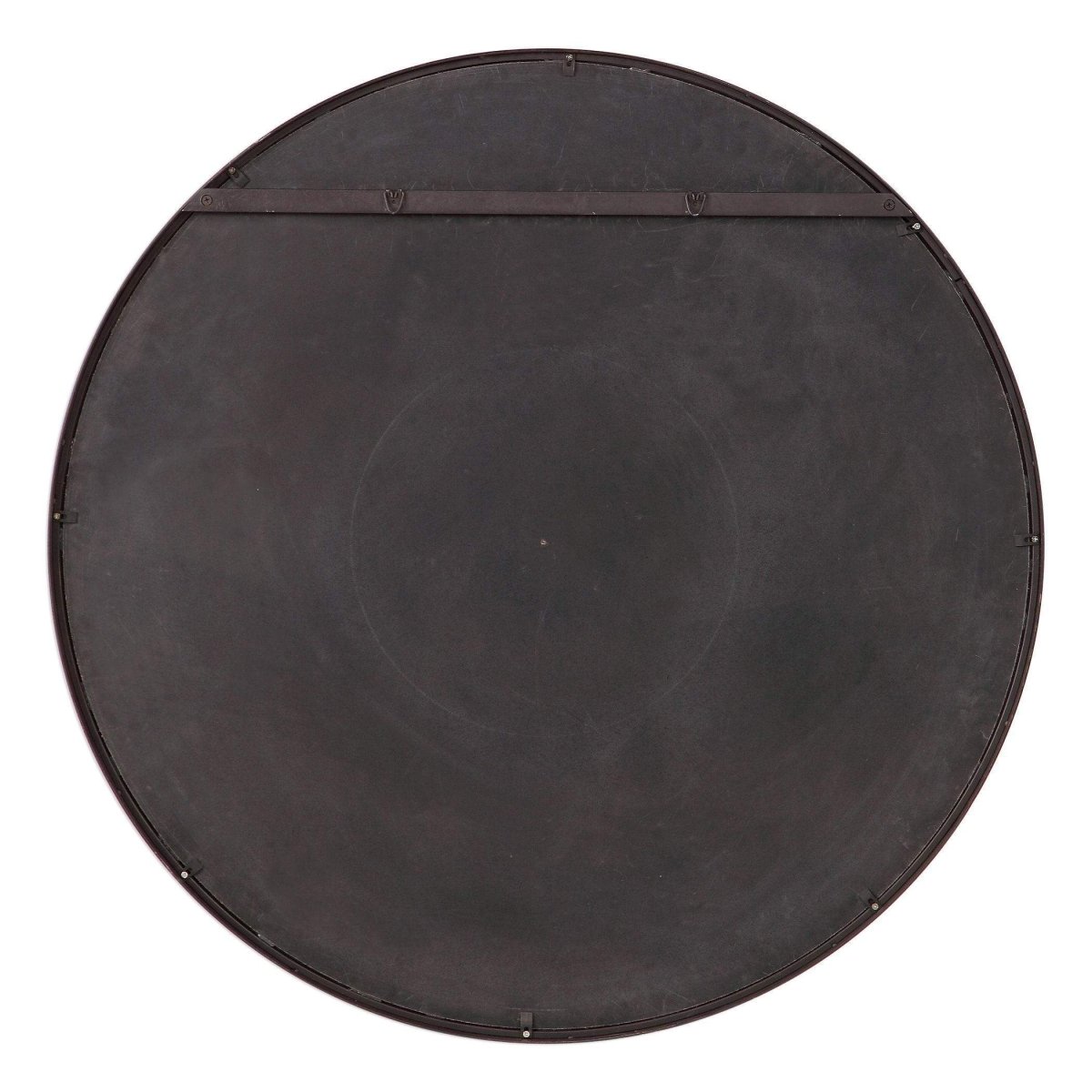 Bendo Rustic Black Round Mirror - Uttermost - Round Mirrors by Modest Hut