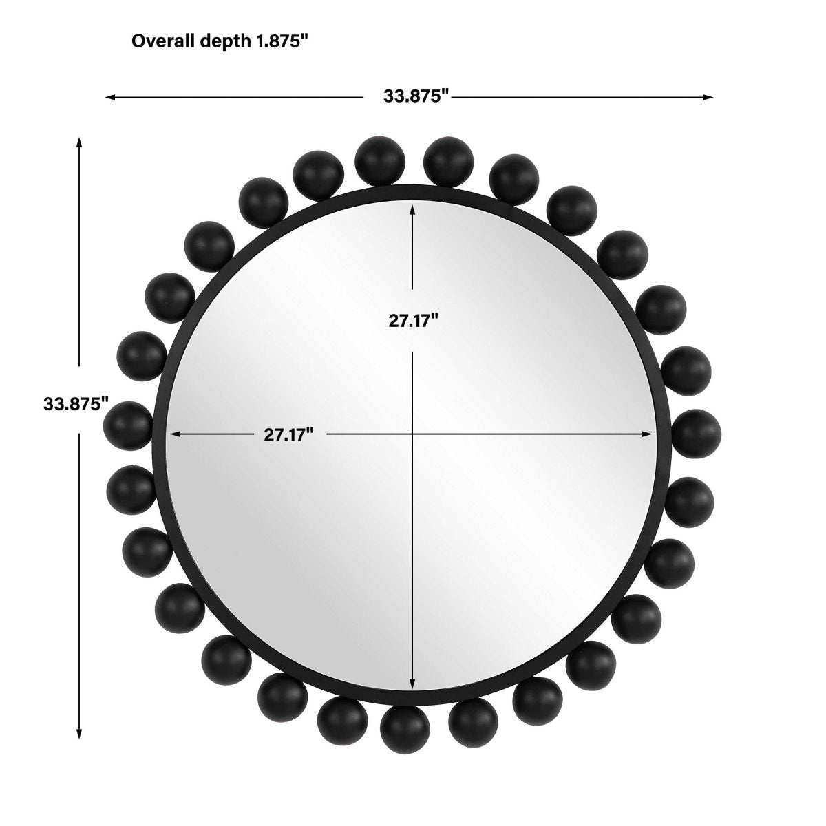 Black Bulb Round Mirror - Uttermost - Round Mirrors by Modest Hut