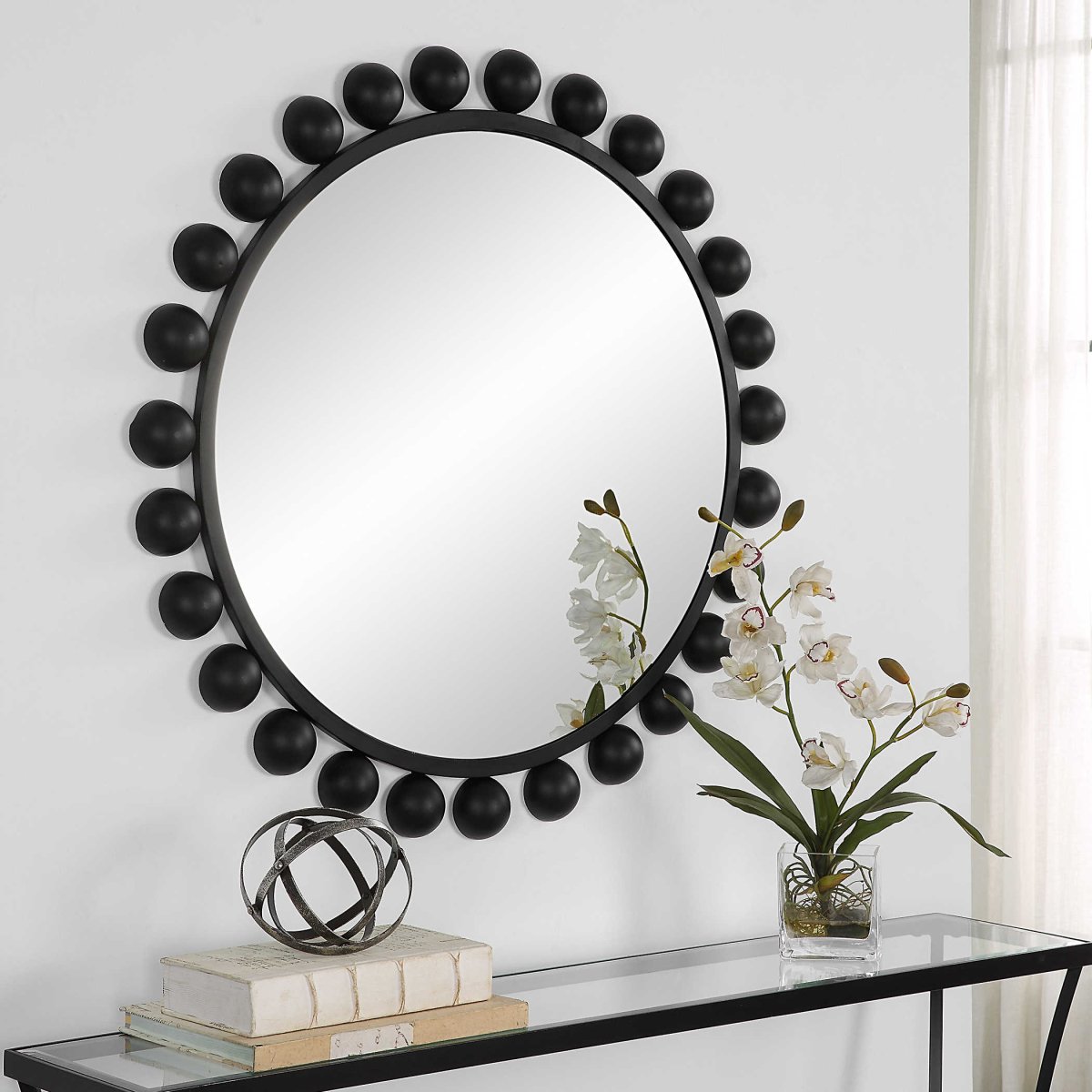 Black Bulb Round Mirror - Uttermost - Round Mirrors by Modest Hut